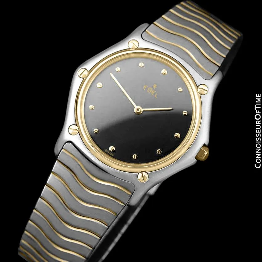 Ebel Classic Wave Unisex Mens Midsize Watch with Bracelet - Stainless Steel and 18K Gold