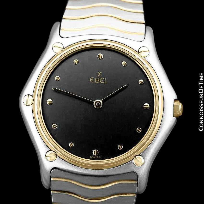Ebel Classic Wave Unisex Mens Midsize Watch with Bracelet - Stainless Steel and 18K Gold