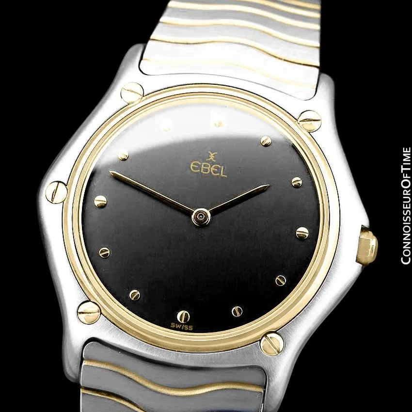 Ebel Classic Wave Unisex Mens Midsize Watch with Bracelet - Stainless Steel and 18K Gold