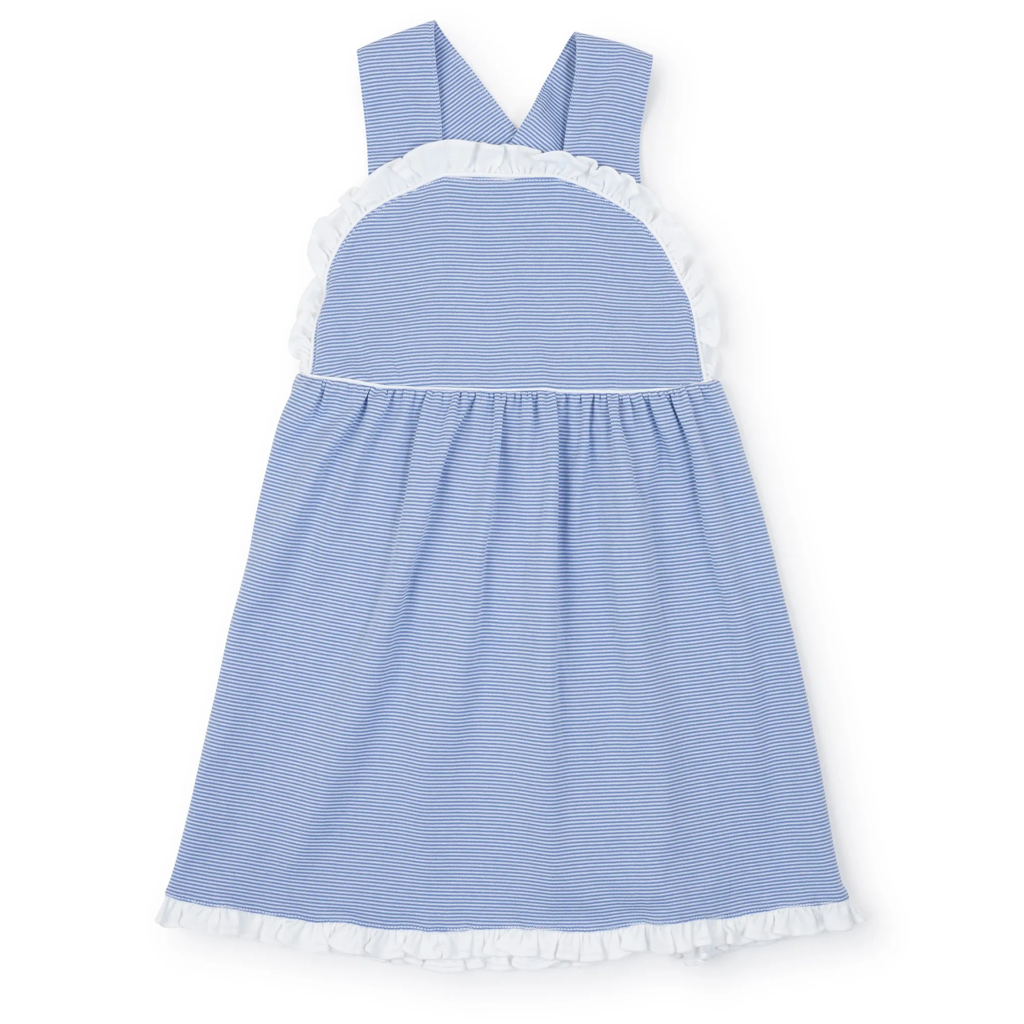 Eden Girls' Dress - Blue and White Stripes