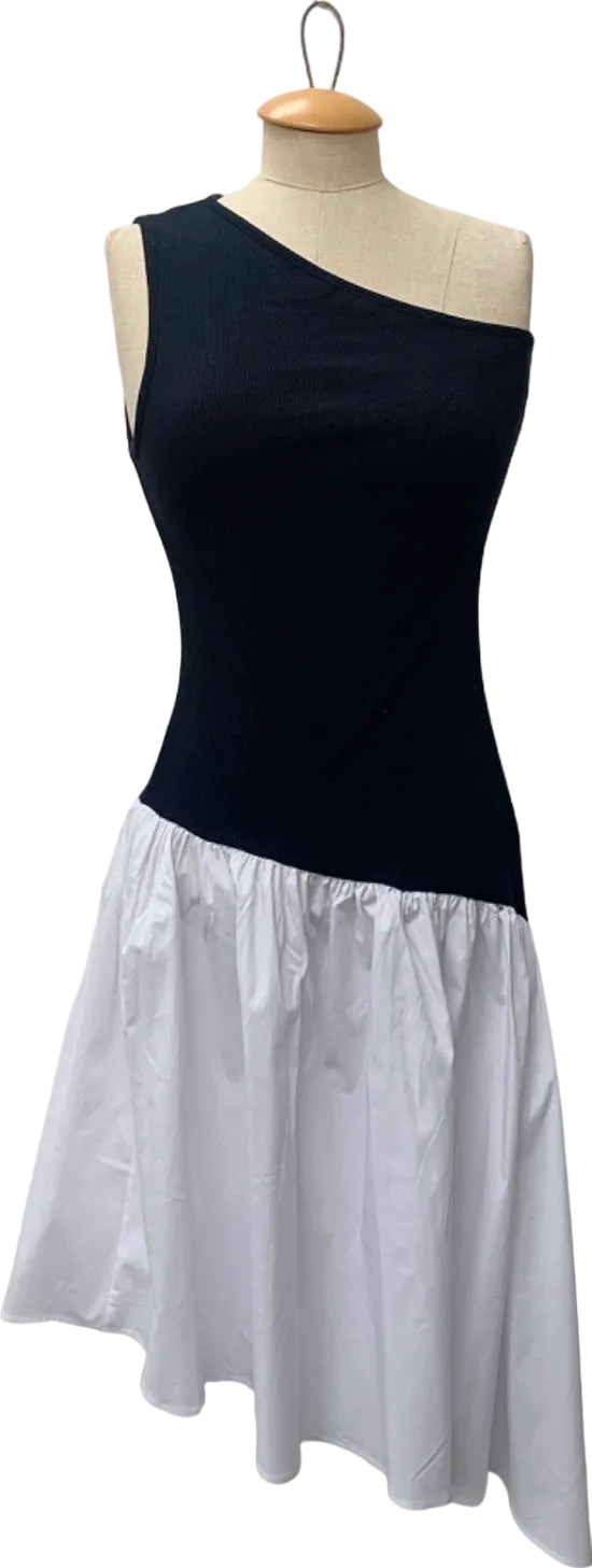 EGO Black and White Asymmetric Dress UK S