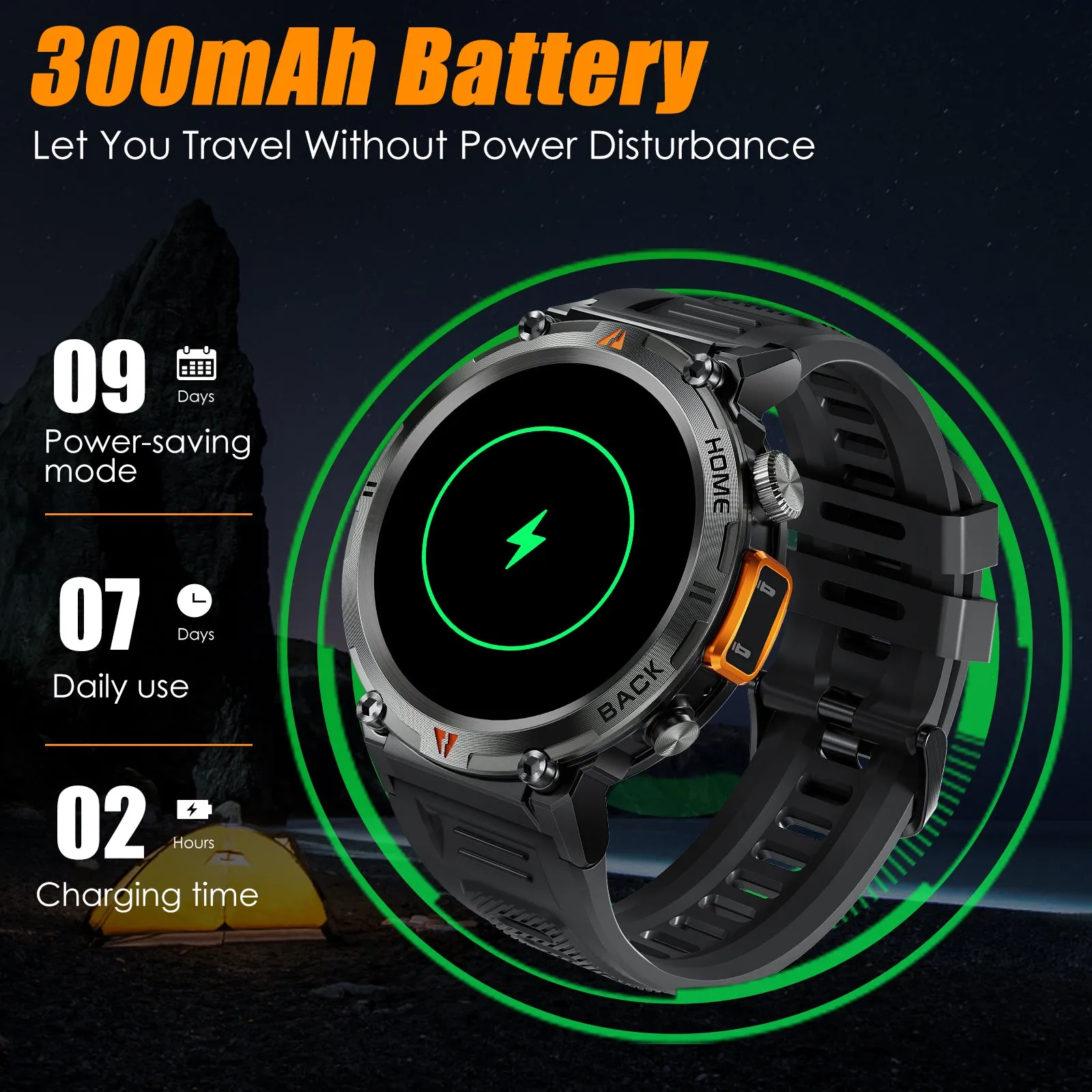 EIGIIS KE3 LED Flashlight Smart Watch Men Bluetooth Call Full Touch Screen Health Monitor Clock With Men SmartWatch For iOS Android