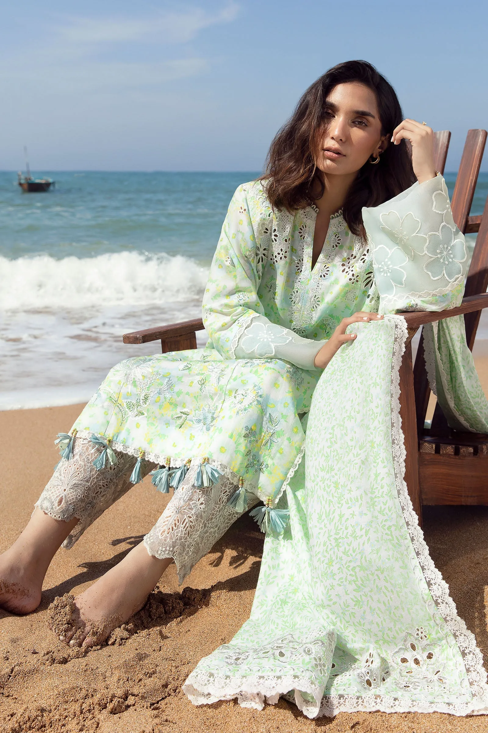ELA (ZL23-03 B) | Zaha Lawn Collection 2023 | Embroidered Unstitched Lawn Suits