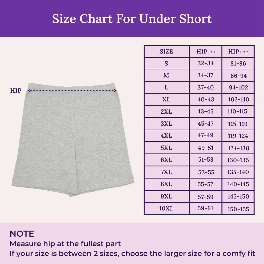 Elderly Under Shorts | Full Hip Coverage | Prevents Inner Thigh Chafing | Pack Of 2