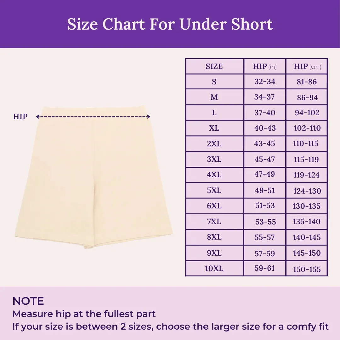 Elderly Under Shorts | Full Hip Coverage | Prevents Inner Thigh Chafing | Pack Of 5
