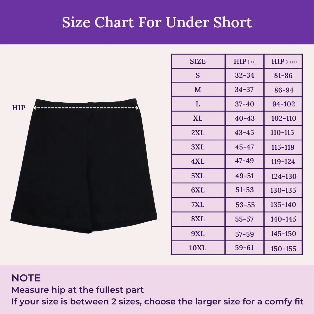 Elderly Under Shorts | Full Hip Coverage | Prevents Inner Thigh Chafing