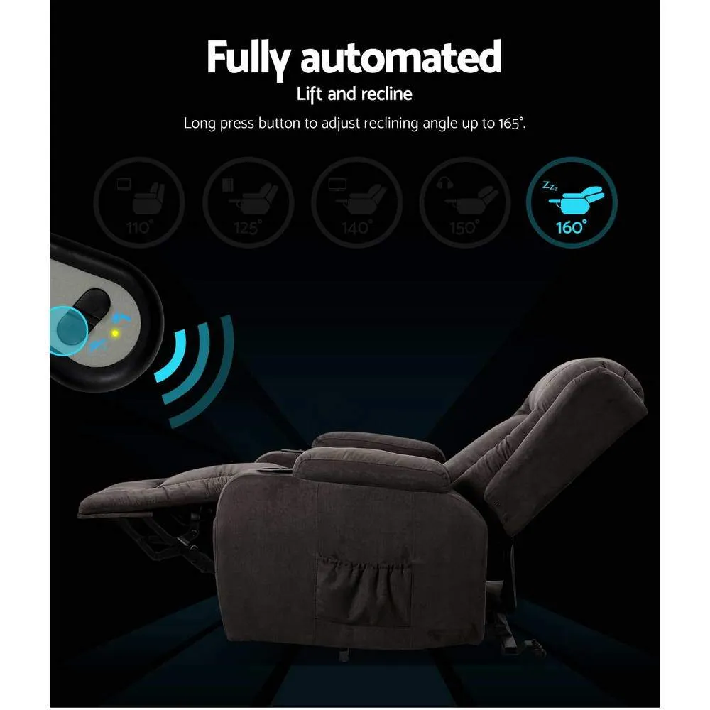 Electric Recliner Chair Lift Heated Massage Chairs Fabric Lounge Sofa