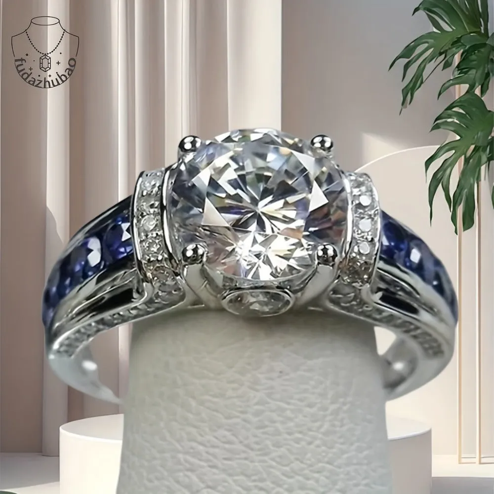 Elegant 3-Carat Moissanite Engagement Ring – 925 Sterling Silver
