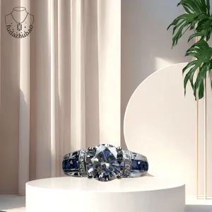 Elegant 3-Carat Moissanite Engagement Ring – 925 Sterling Silver