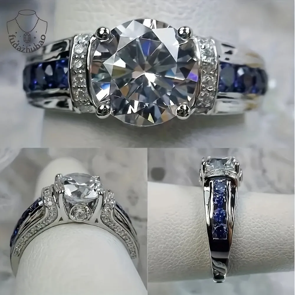 Elegant 3-Carat Moissanite Engagement Ring – 925 Sterling Silver