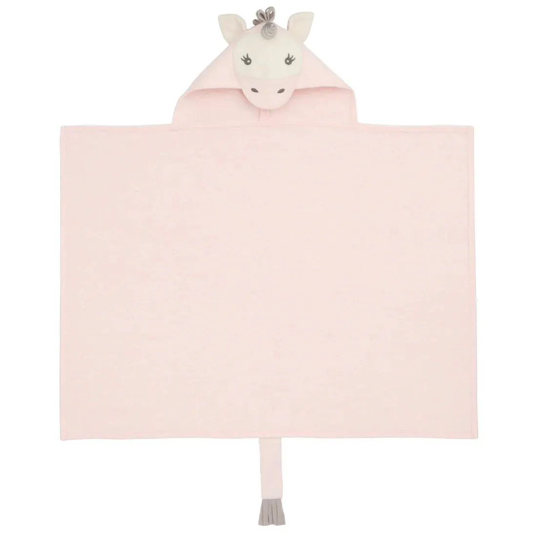 Elegant Baby Pink Unicorn Hooded Baby Bath Wrap