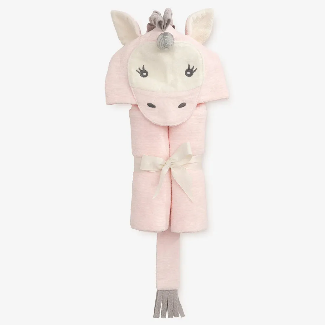 Elegant Baby Pink Unicorn Hooded Baby Bath Wrap