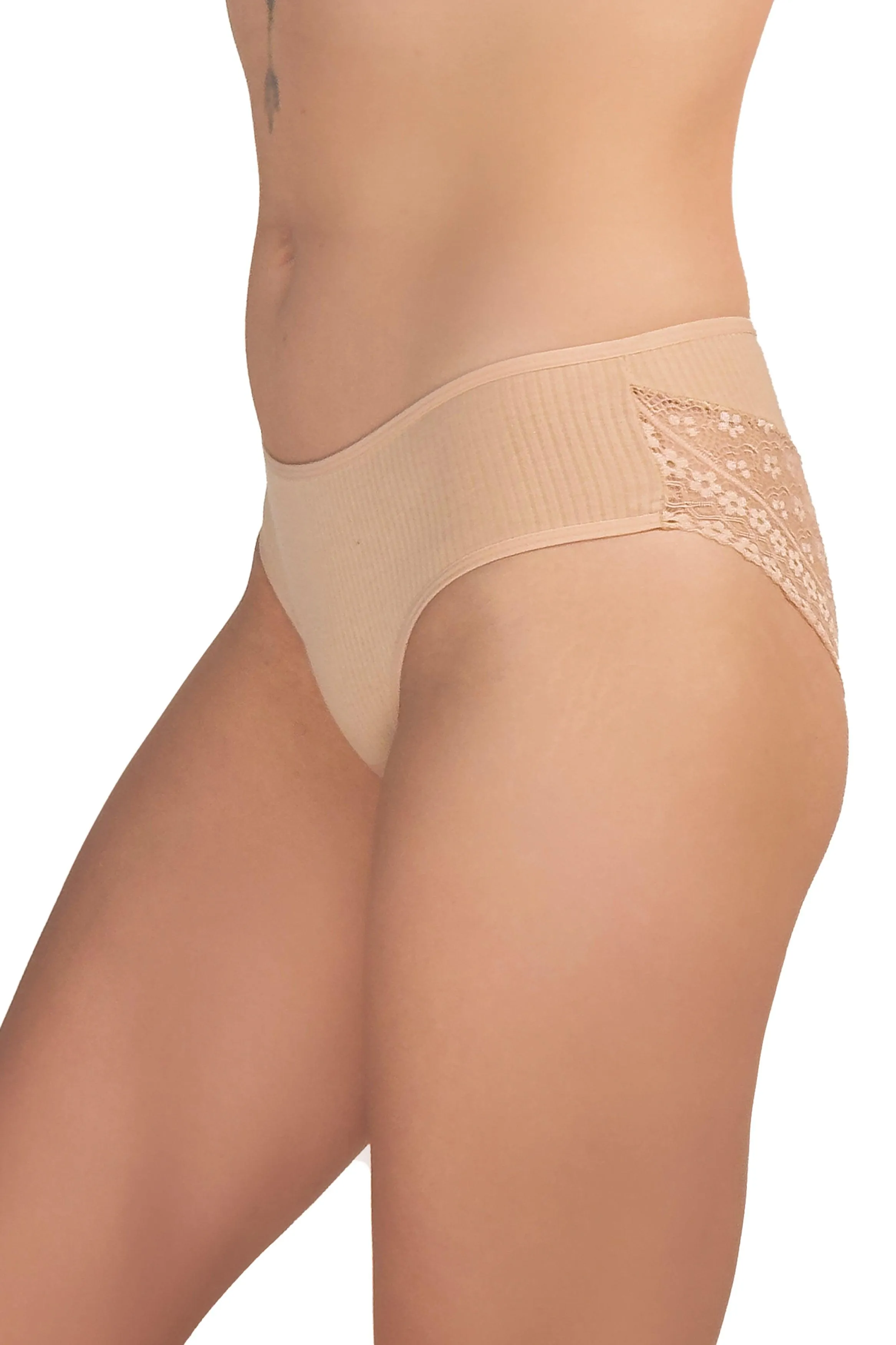 Elegant Beige Lace Panties