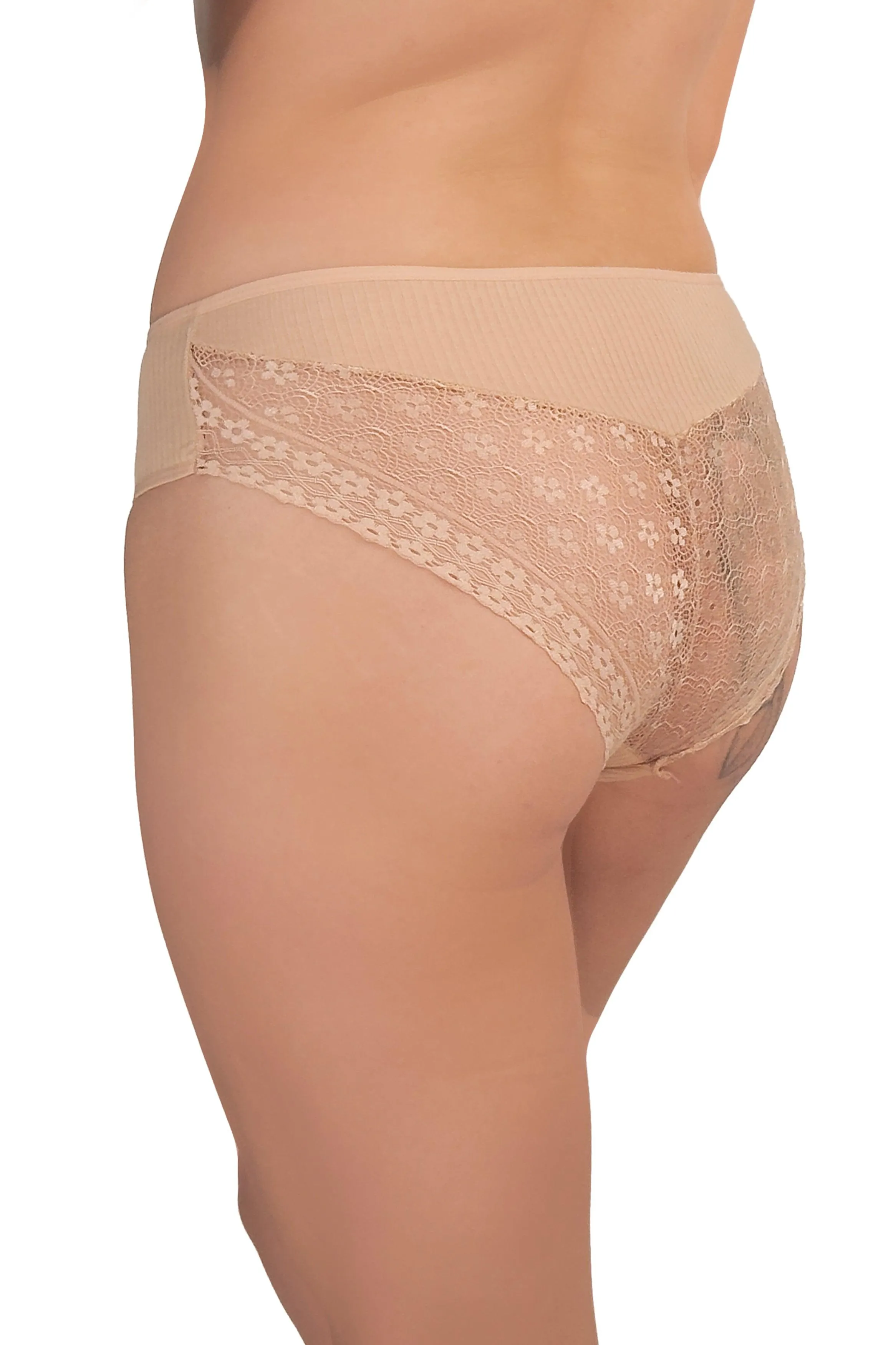 Elegant Beige Lace Panties