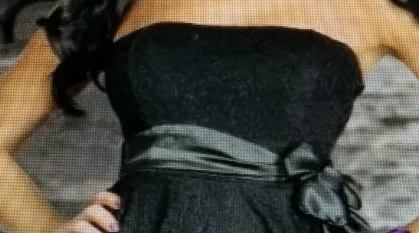 Elegant Black Strapless Lace with Lace Overlap Dress With Matching Belt