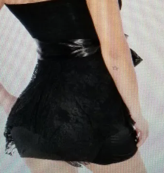 Elegant Black Strapless Lace with Lace Overlap Dress With Matching Belt
