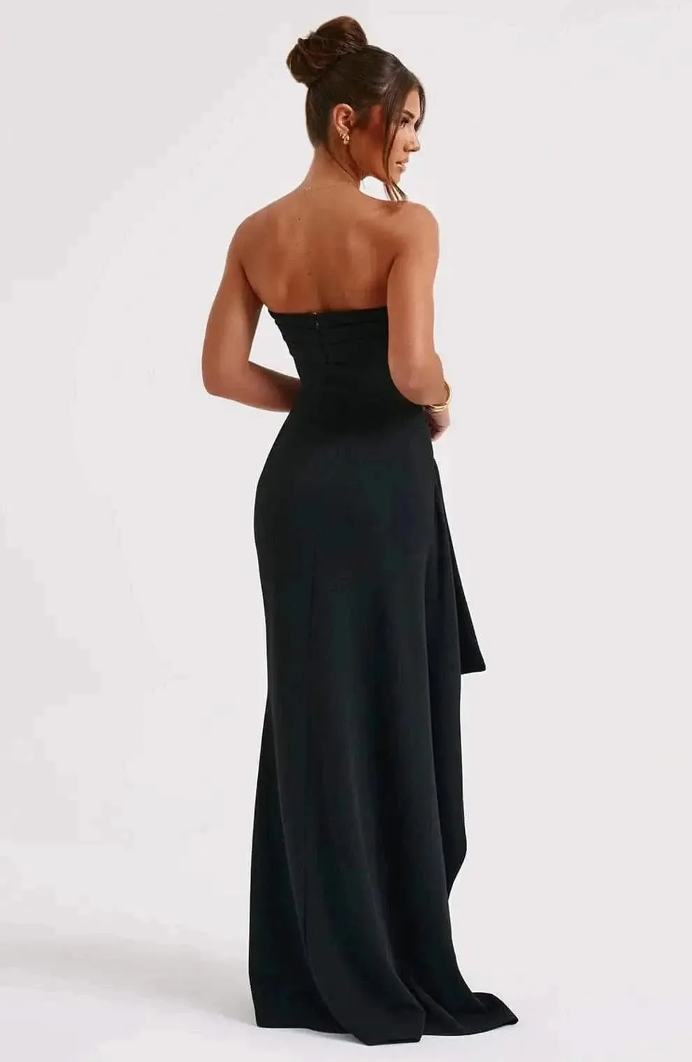 Elegant High Rise Split Maxi Dress