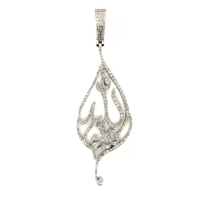 Elegant Tear Shaped 14k White Gold Pendant with Natural 1.24ct Diamonds - CSP15963