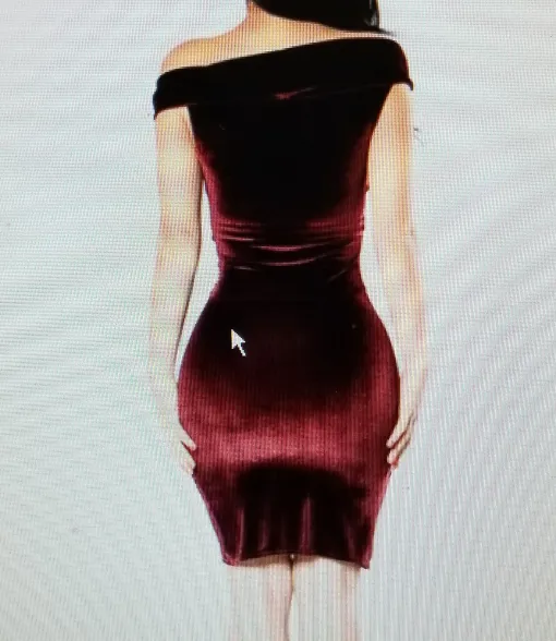 Elegant Wine/Red Off The Shoulder Velvet Dress