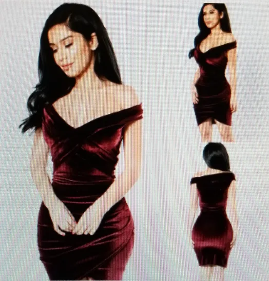 Elegant Wine/Red Off The Shoulder Velvet Dress