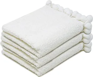 Elford Face Cloths Egyptian Cotton Washcloths with Poms