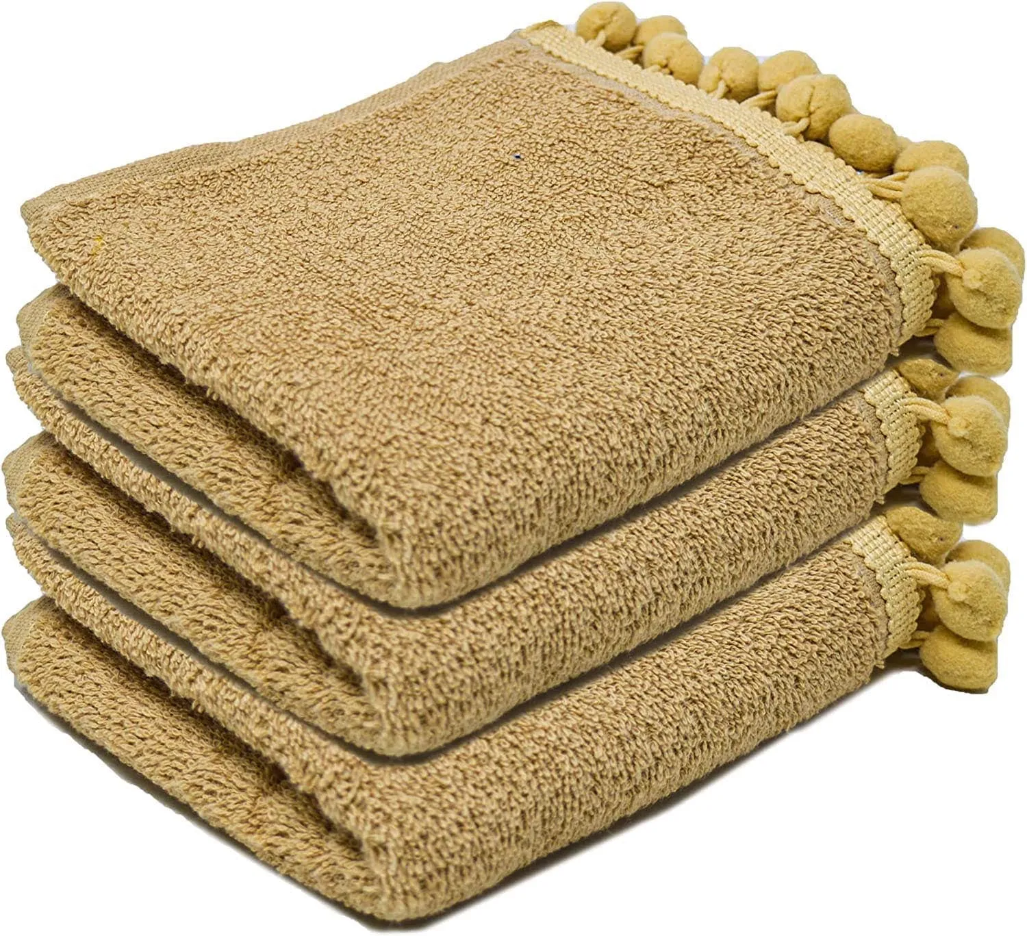 Elford Face Cloths Egyptian Cotton Washcloths with Poms