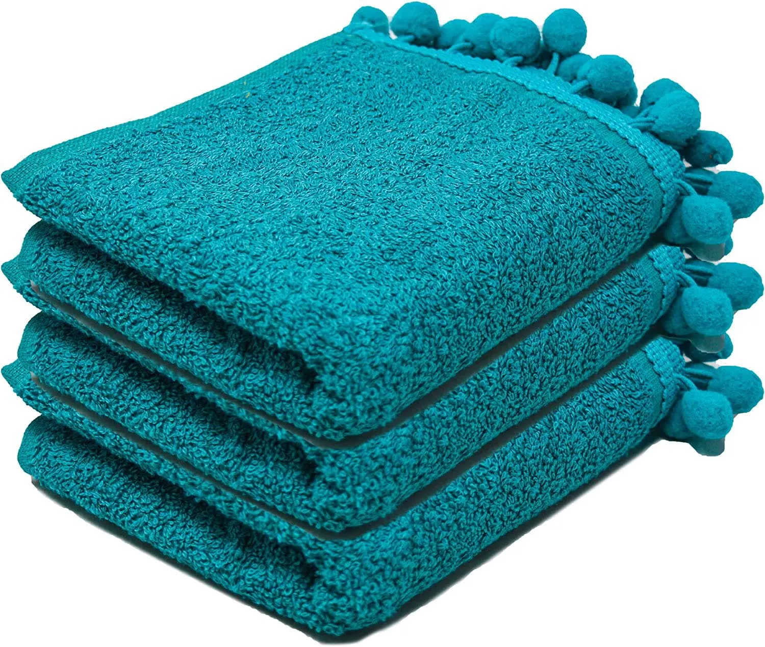 Elford Face Cloths Egyptian Cotton Washcloths with Poms