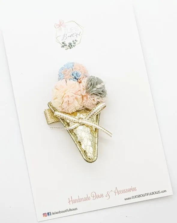 Elie's Bowtiful Bows - 3 Scoops of Summer Snap Clip