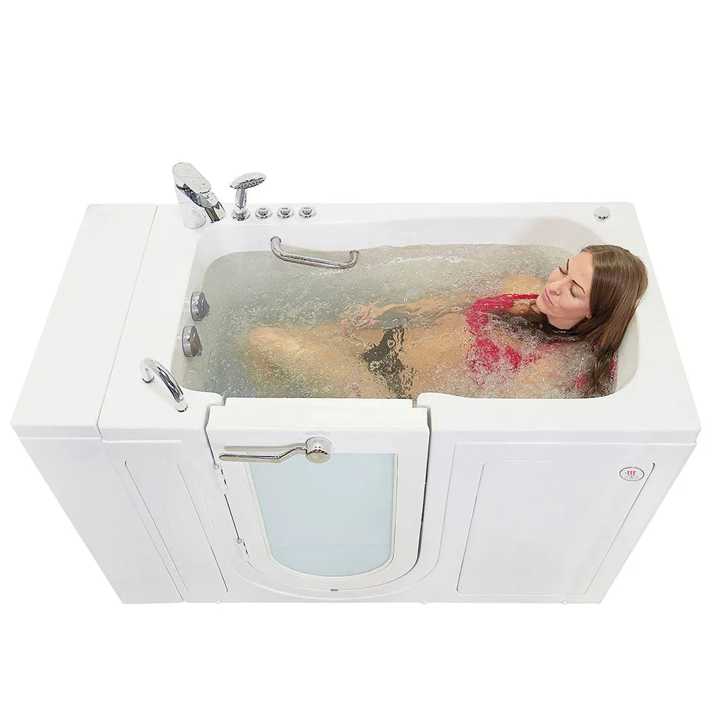 Ella Capri 30"x52" Acrylic Air and Hydro Massage and Heated Seat Walk-In Bathtub with Left Outward Swing Door, 2 Piece Fast Fill Faucet, 2" Dual Drain