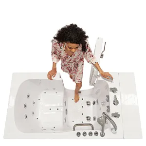 Ella Capri 30"x52" Acrylic Air and Hydro Massage and Heated Seat Walk-In Bathtub with Left Outward Swing Door, 5 Piece Fast Fill Faucet, 2" Dual Drain