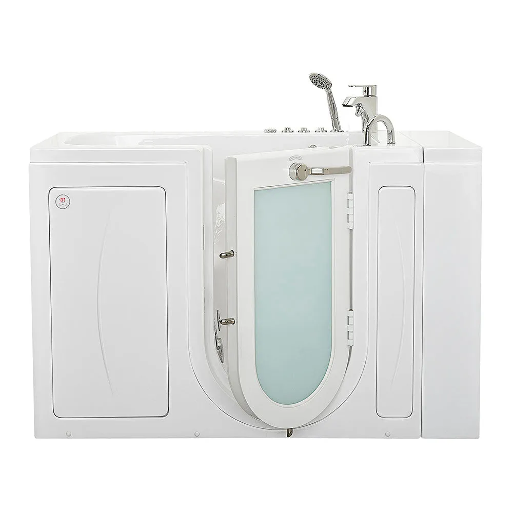 Ella Capri 30"x52" Acrylic Air and Hydro Massage and Heated Seat Walk-In Bathtub with Right Outward Swing Door, 2 Piece Fast Fill Faucet, 2" Dual Drain