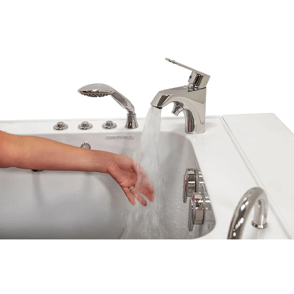 Ella Capri 30"x52" Acrylic Air and Hydro Massage and Heated Seat Walk-In Bathtub with Right Outward Swing Door, 2 Piece Fast Fill Faucet, 2" Dual Drain