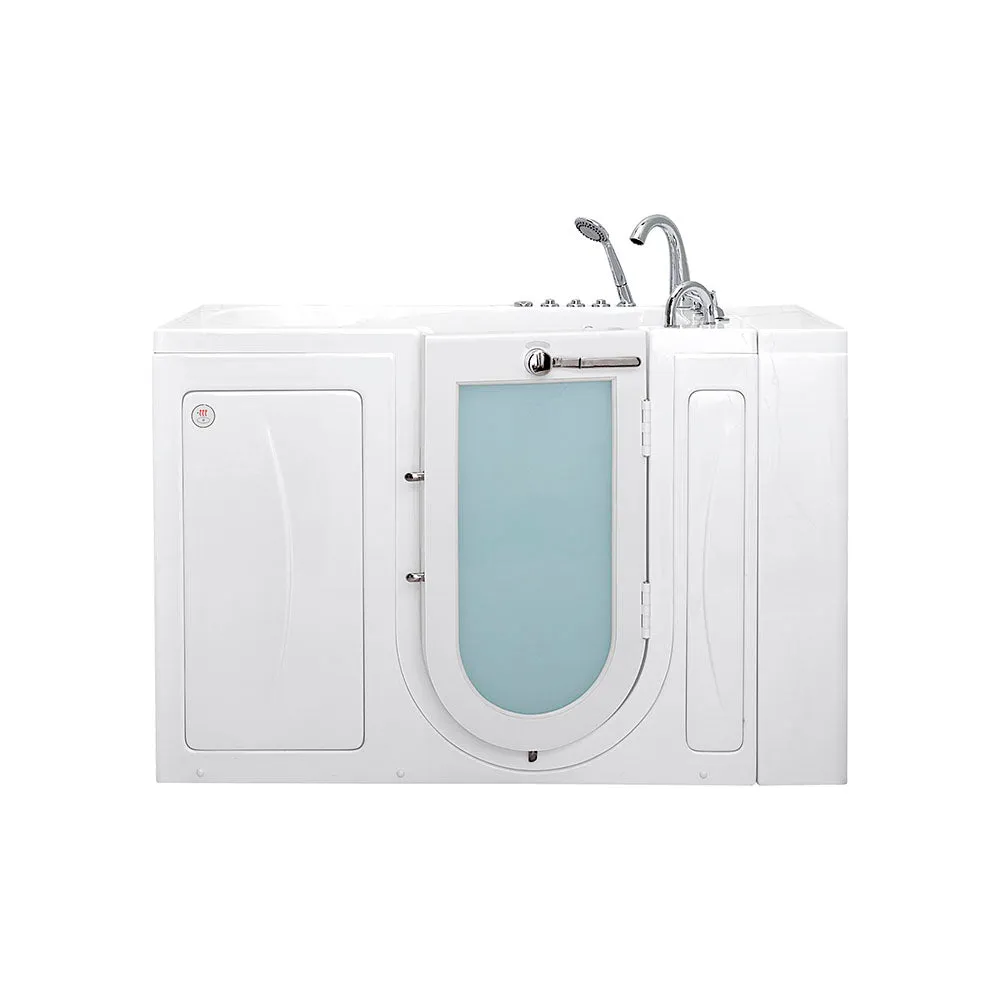 Ella Capri 30"x52" Acrylic Air and Hydro Massage and Heated Seat Walk-In Bathtub with Right Outward Swing Door, 5 Piece Fast Fill Faucet, 2" Dual Drain