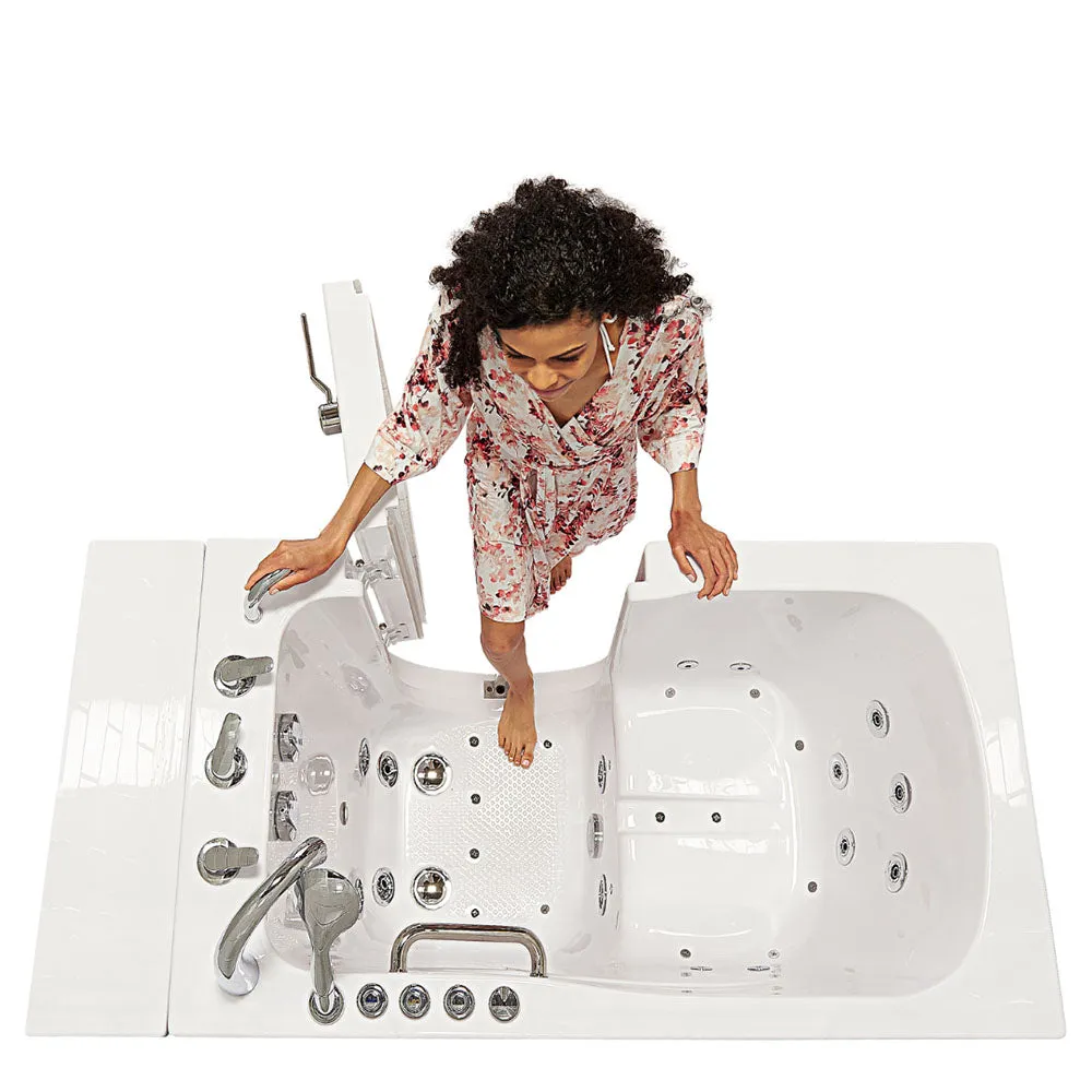 Ella Capri 30"x52" Acrylic Air and Hydro Massage Walk-In Bathtub with Right Outward Swing Door, 5 Piece Fast Fill Faucet, 2" Dual Drain