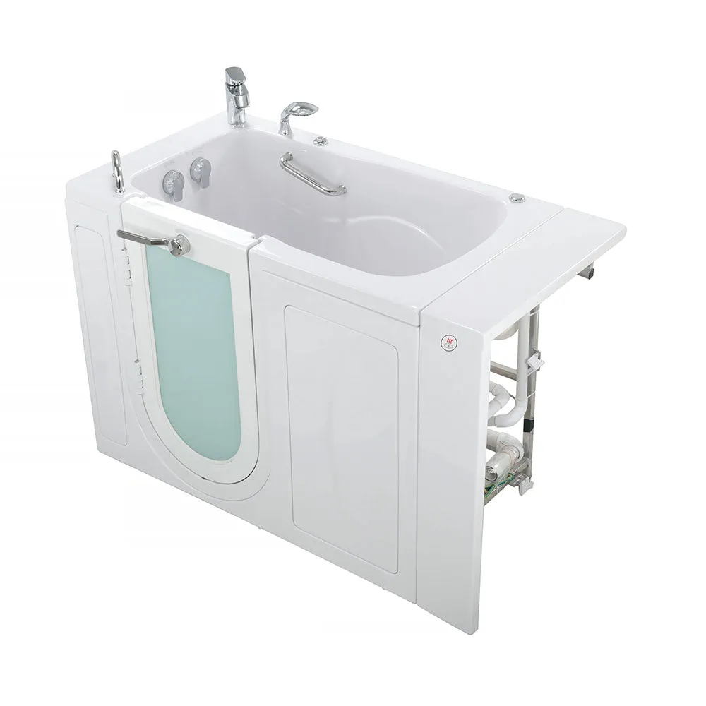 Ella Capri 30"x52" Acrylic Hydro Massage Walk-In Bathtub with Left Outward Swing Door, Heated Seat, 2 Piece Fast Fill Faucet, 2" Dual Drain