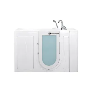Ella Capri 30"x52" Acrylic Hydro Massage Walk-In Bathtub with Right Outward Swing Door, 5 Piece Fast Fill Faucet, 2" Dual Drain