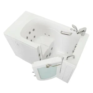 Ella Capri 30"x52" Acrylic Hydro Massage Walk-In Bathtub with Right Outward Swing Door, Heated Seat, 2 Piece Fast Fill Faucet, 2" Dual Drain