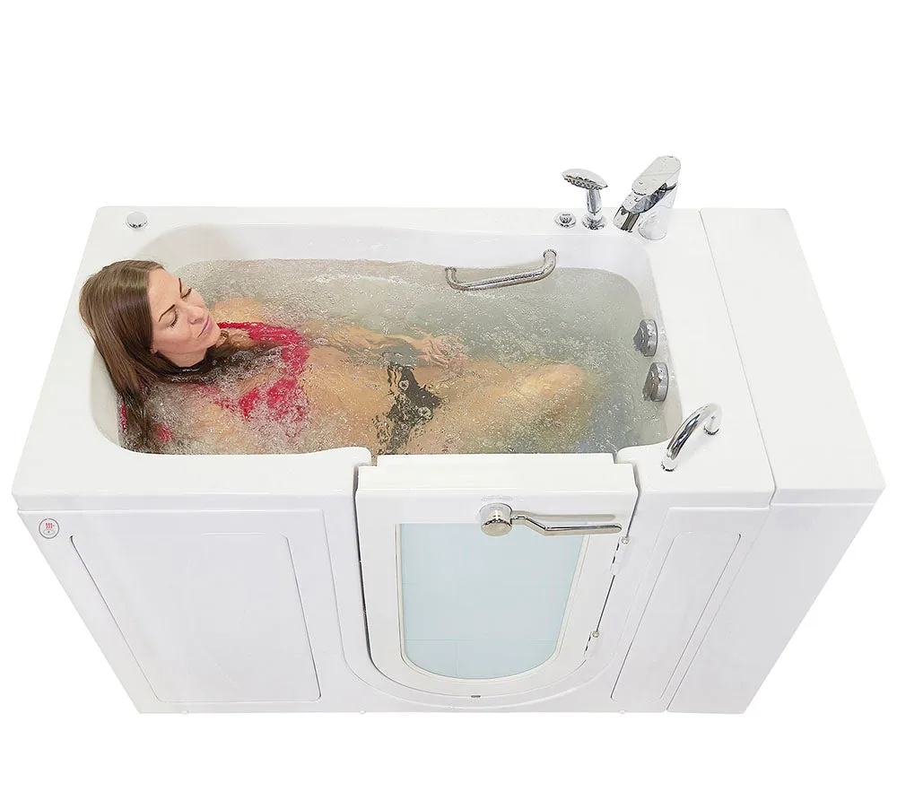 Ella Capri 30"x52" Acrylic Hydro Massage Walk-In Bathtub with Right Outward Swing Door, Heated Seat, 2 Piece Fast Fill Faucet, 2" Dual Drain