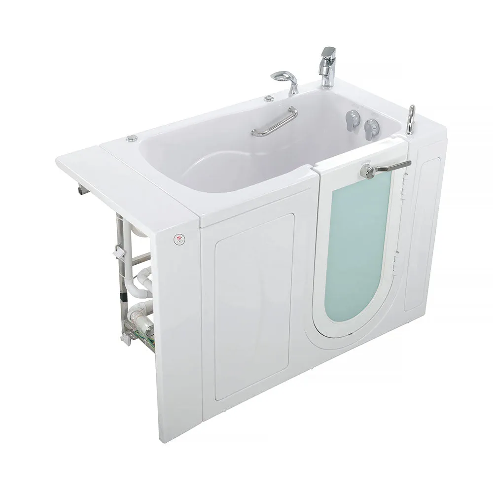 Ella Capri 30"x52" Acrylic Hydro Massage Walk-In Bathtub with Right Outward Swing Door, Heated Seat, 2 Piece Fast Fill Faucet, 2" Dual Drain