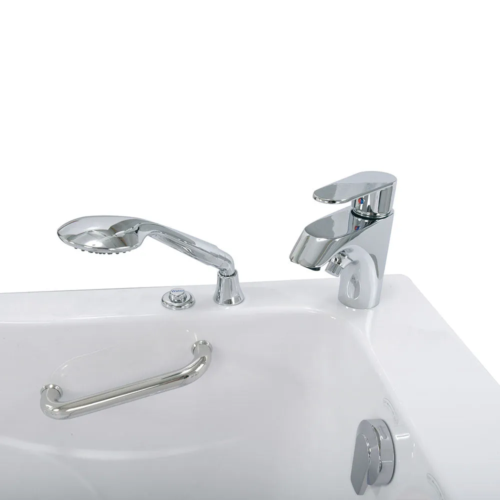Ella Capri 30"x52" Acrylic Hydro Massage Walk-In Bathtub with Right Outward Swing Door, Heated Seat, 2 Piece Fast Fill Faucet, 2" Dual Drain