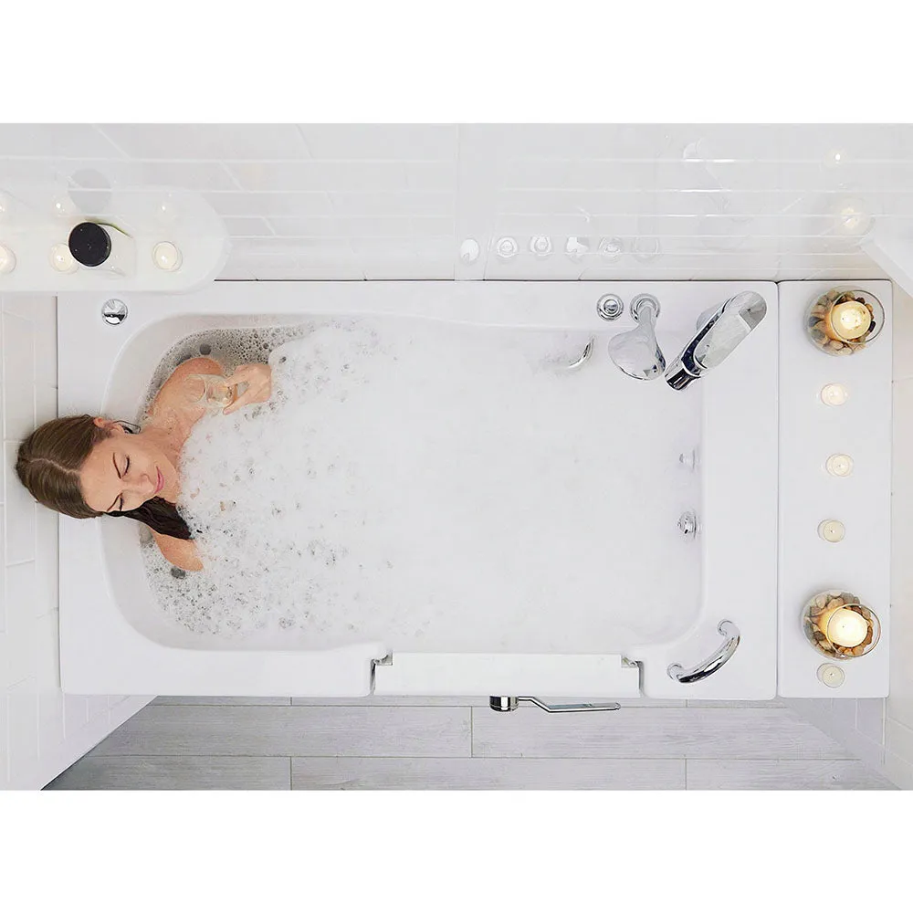 Ella Capri 30"x52" Acrylic Hydro Massage Walk-In Bathtub with Right Outward Swing Door, Heated Seat, 2 Piece Fast Fill Faucet, 2" Dual Drain