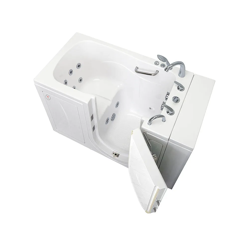 Ella Capri 30"x52" Acrylic Hydro Massage Walk-In Bathtub with Right Outward Swing Door, Heated Seat, 5 Piece Fast Fill Faucet, 2" Dual Drain