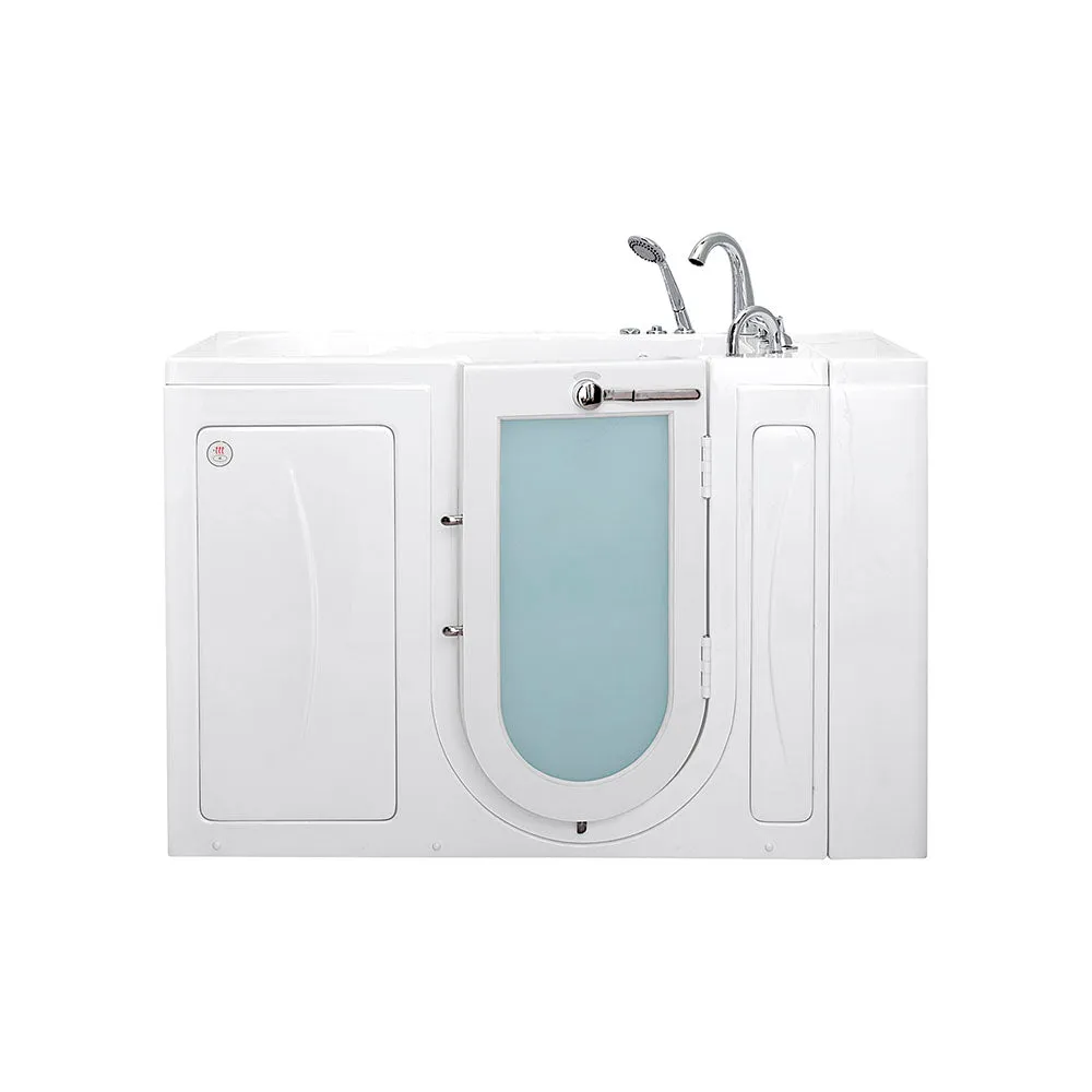 Ella Capri 30"x52" Acrylic Hydro Massage Walk-In Bathtub with Right Outward Swing Door, Heated Seat, 5 Piece Fast Fill Faucet, 2" Dual Drain