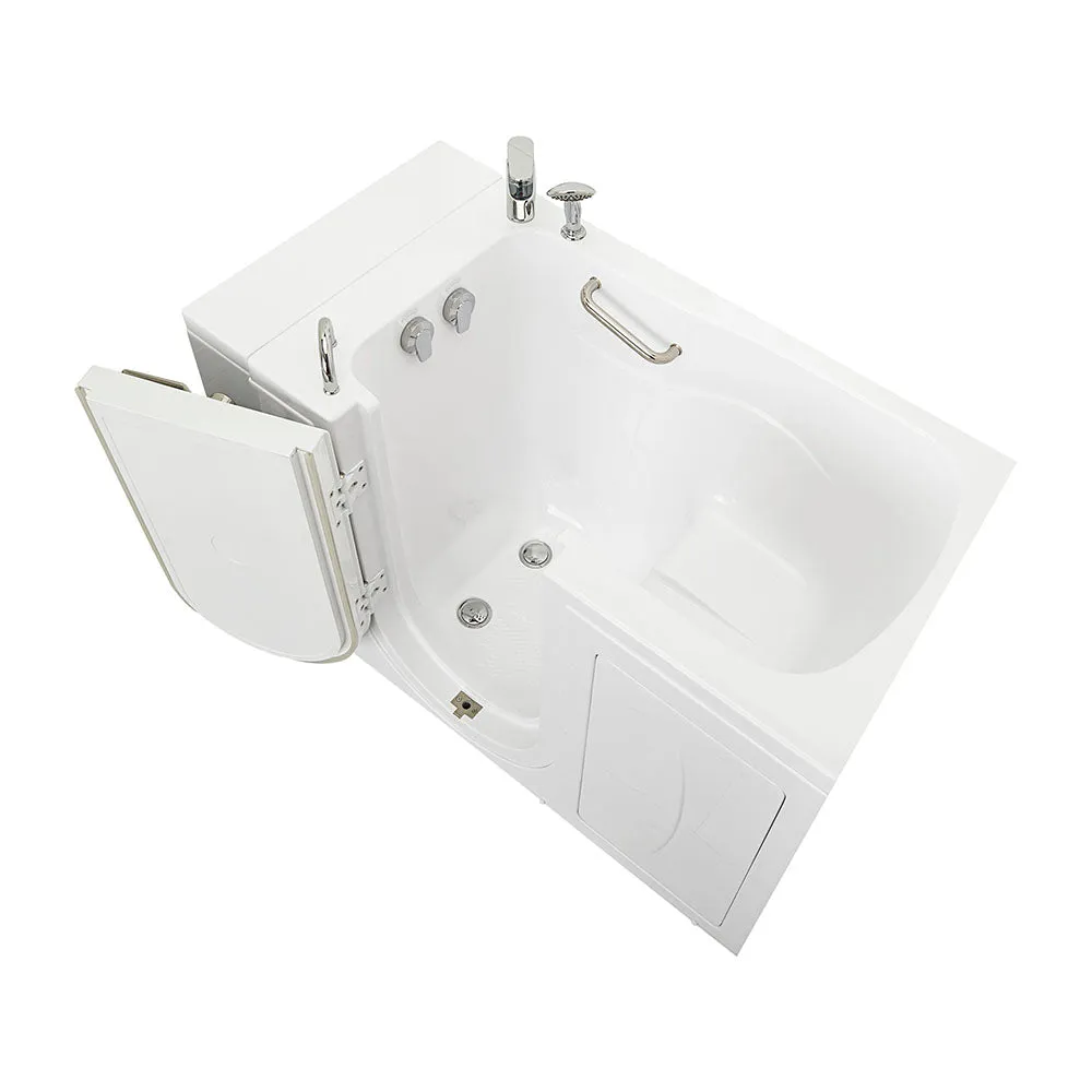 Ella Capri 30"x52" Acrylic Soaking Walk-In-Bathtub, Left Outward Swing Door, 2 Piece Fast Fill Faucet, 2" Dual Drain