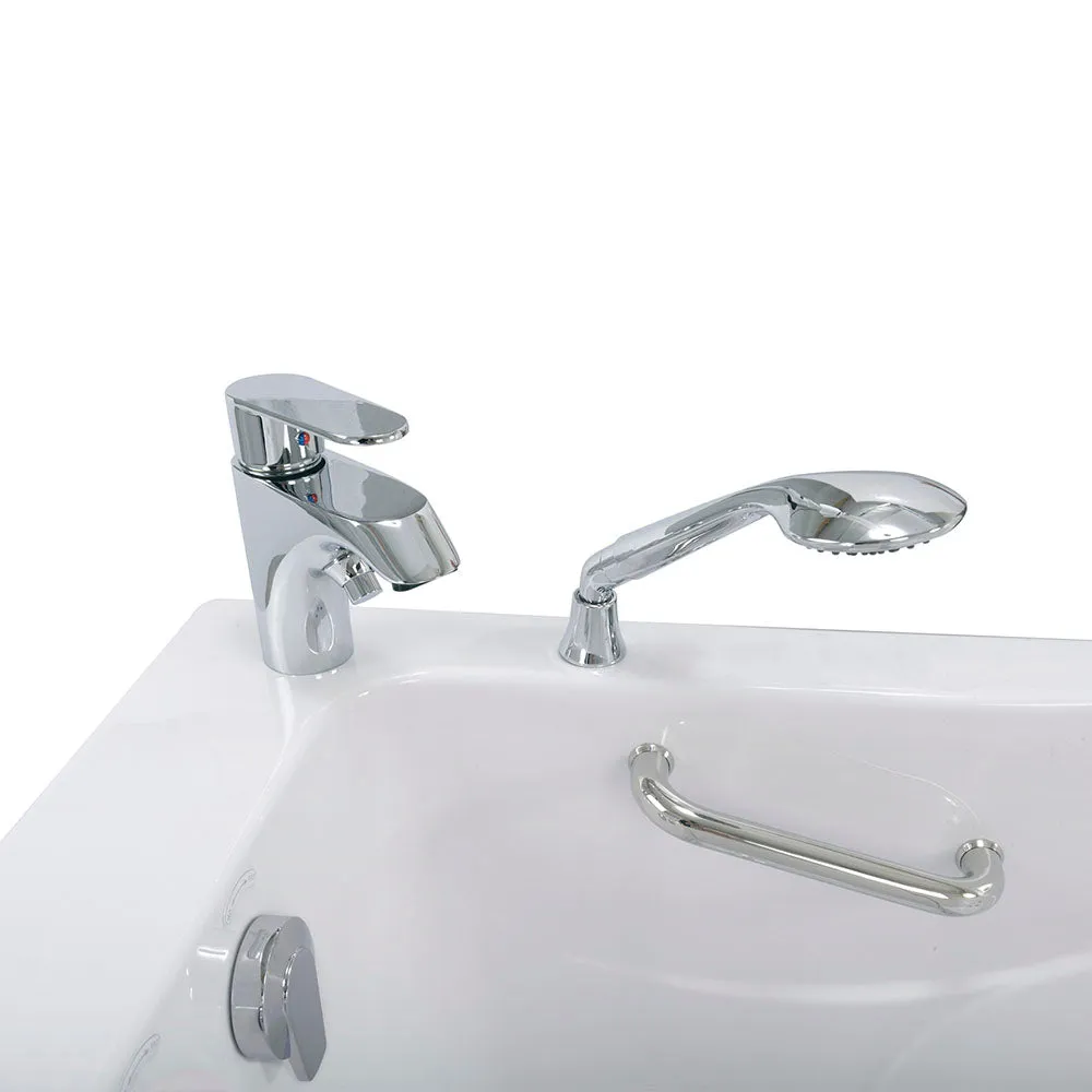 Ella Capri 30"x52" Acrylic Soaking Walk-In-Bathtub, Left Outward Swing Door, 2 Piece Fast Fill Faucet, 2" Dual Drain
