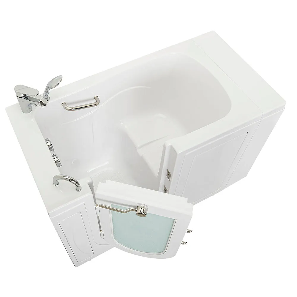 Ella Capri 30"x52" Acrylic Soaking Walk-In-Bathtub, Left Outward Swing Door, 2 Piece Fast Fill Faucet, 2" Dual Drain