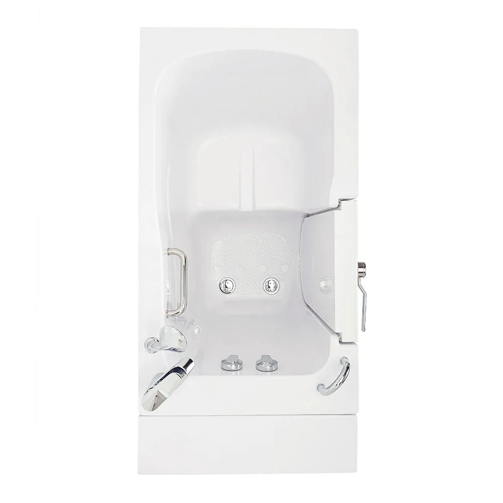 Ella Capri 30"x52" Acrylic Soaking Walk-In-Bathtub, Left Outward Swing Door, 2 Piece Fast Fill Faucet, 2" Dual Drain