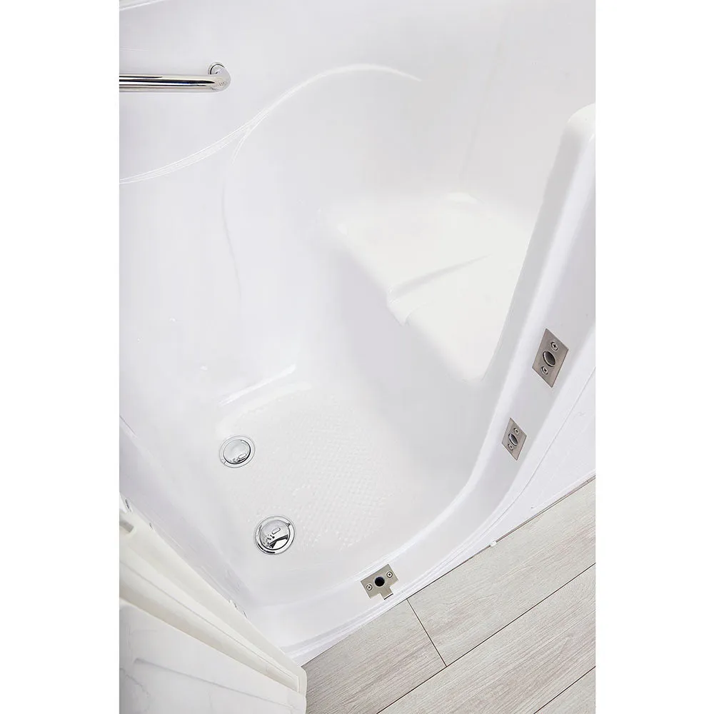 Ella Capri 30"x52" Acrylic Soaking Walk-In-Bathtub, Left Outward Swing Door, 2 Piece Fast Fill Faucet, 2" Dual Drain