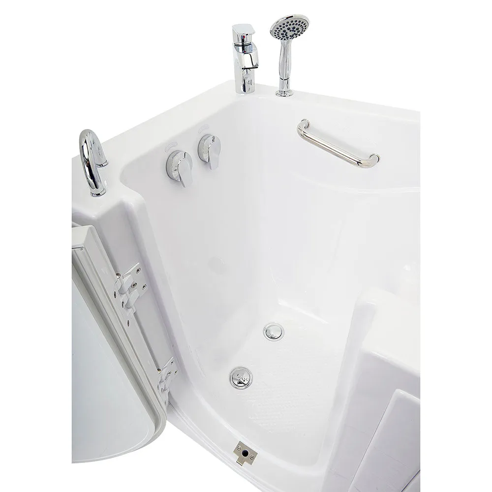 Ella Capri 30"x52" Acrylic Soaking Walk-In-Bathtub, Left Outward Swing Door, 2 Piece Fast Fill Faucet, 2" Dual Drain