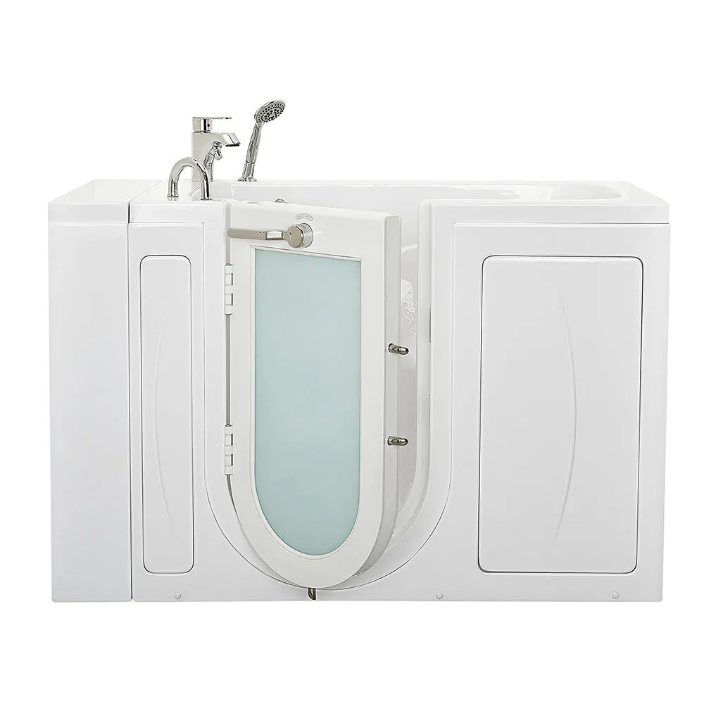 Ella Capri 30"x52" Acrylic Soaking Walk-In-Bathtub, Left Outward Swing Door, 2 Piece Fast Fill Faucet, 2" Dual Drain